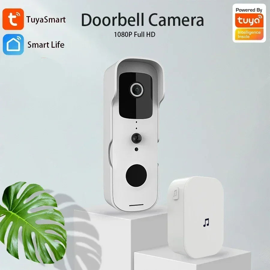 Smart Video Doorbell Waterproof Night Vision Door Viewer 1080P FHD Camera Digital Visual Intercom WIFI 2.4G Tuya Door Bell