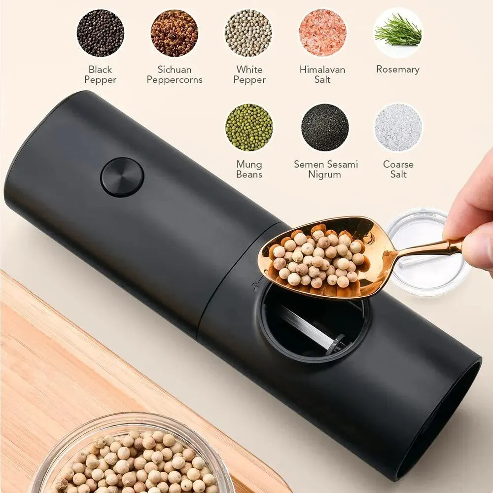 2Pcs Electric Salt And Pepper Grinder With Adjustable Coarseness